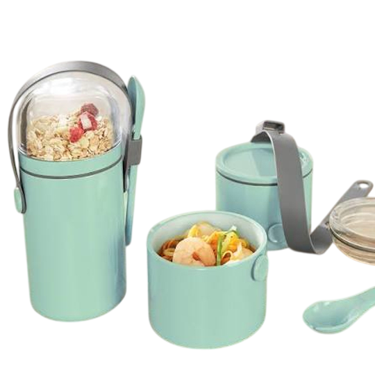 Ernesto Pot Compartimenté à Emporter — 2-Tier Lunch Pot with Spoon & Carry Strap