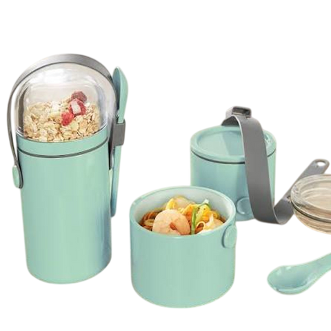 Ernesto Pot Compartimenté à Emporter — 2-Tier Lunch Pot with Spoon & Carry Strap