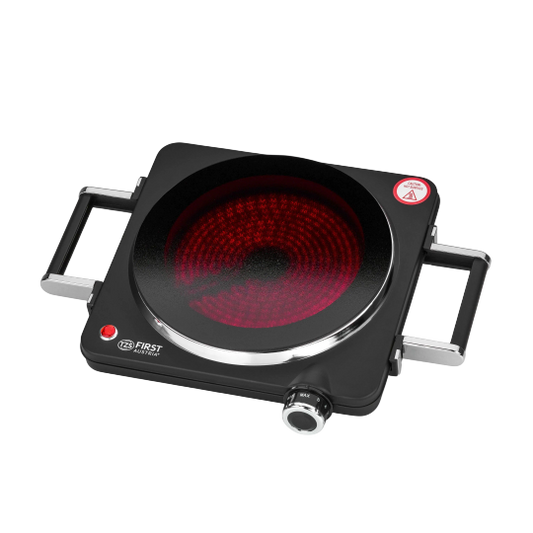 TZS First Austria Infrared Hot Plate — 1500 W, Ø 220 mm with Carry Handles