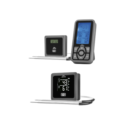 GRILL MEISTER Funk-Grillthermometer — Wireless BBQ Thermometer, approx. 50 m Range, Dual Probe