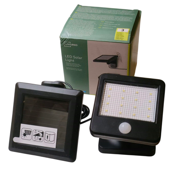 Livarno Home LED Solar Spotlight with Motion Sensor — Wall Arm