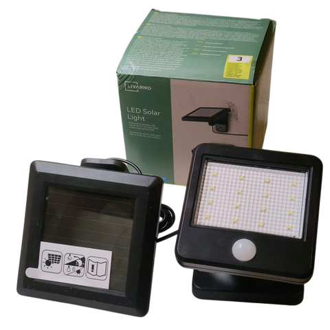 Livarno Home LED Solar Spotlight with Motion Sensor — Wall Arm