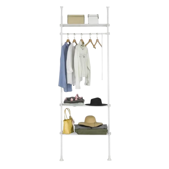 LIVARNO home Penderie Télescopique — Telescopic Floor-to-Ceiling Clothes Rack with Adjustable Shelves