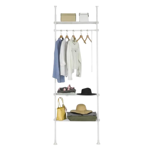 LIVARNO home Penderie Télescopique — Telescopic Floor-to-Ceiling Clothes Rack with Adjustable Shelves