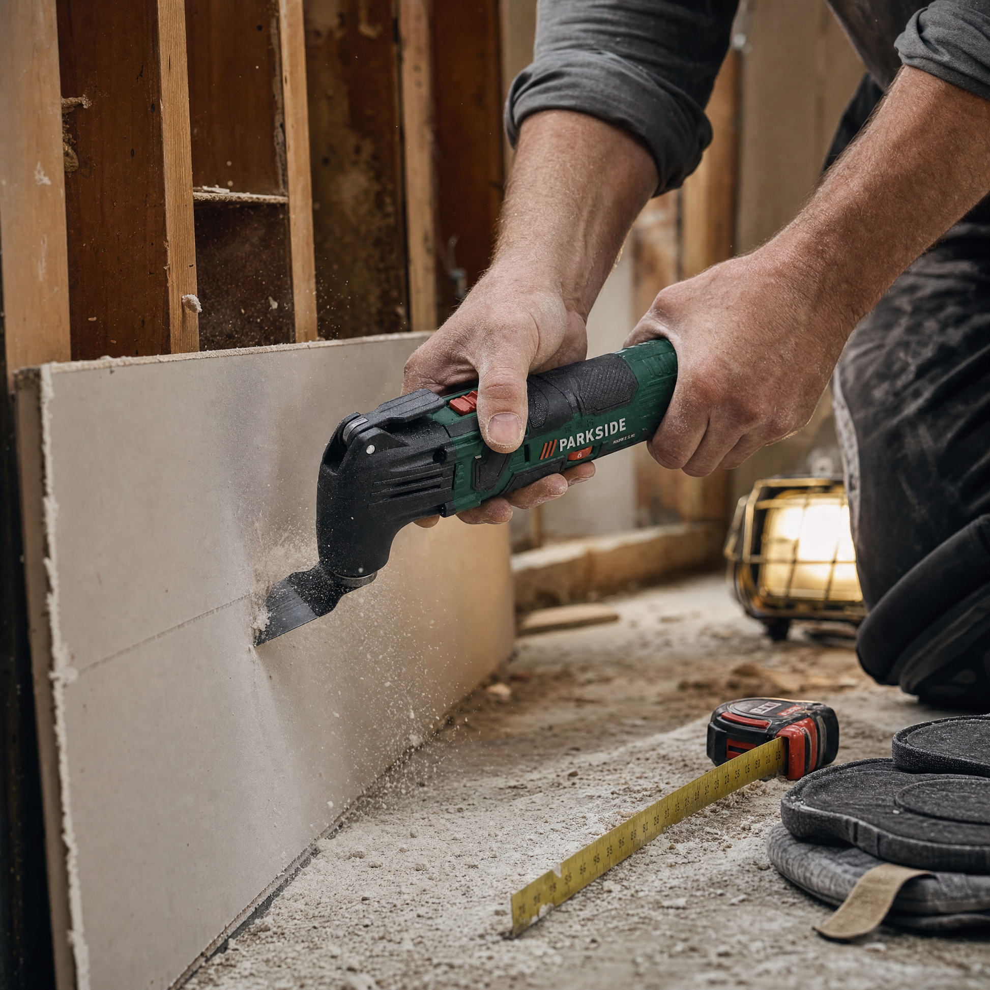 Parkside 3-in-1 cordless multi-tool in use