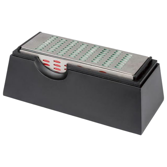 PARKSIDE — 4-Grit Diamond Sharpening Block with Base, Grits 200/300/400/600