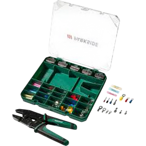 PARKSIDE Crimpzangen-Set PCZF 2012 B1 — Ratchet Crimping Pliers with Connector Assortment in Case