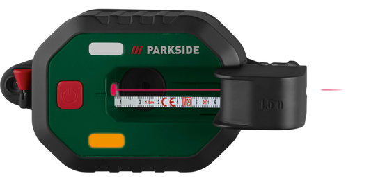 Parkside Laser-Wasserwaage mit Maßband — Laser Level with Built-In 1.5 m Tape