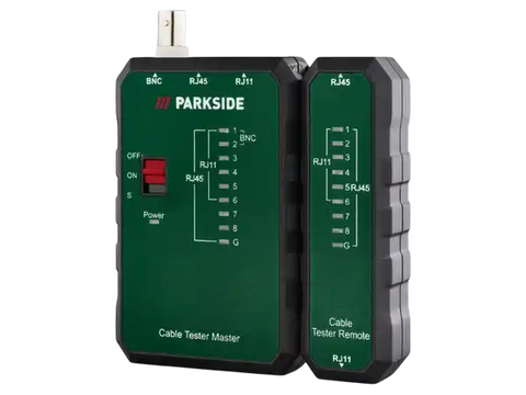 Parkside Netzwerkkabel-Tester PNKT A1 — Cable Tester for RJ11, RJ45 & BNC