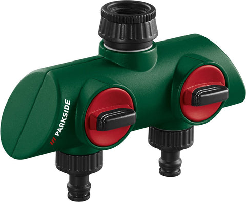 Parkside 2-Way Hose Selector (Sélecteur 2 Voies) — Twin Tap Splitter with Adjustable Flow