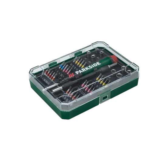 PARKSIDE Bit and Socket Set — 40-Piece Bit and Socket Set with Telescopic-Extension Handle