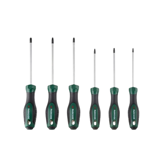 Parkside 6-Piece Chrome-Vanadium Screwdriver Set — Green, 325 mm