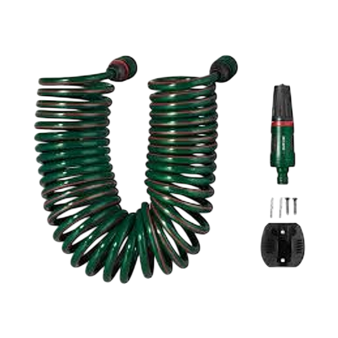Parkside Spiral Air Hose Set — Coiled Compressor Hose with Quick Couplings