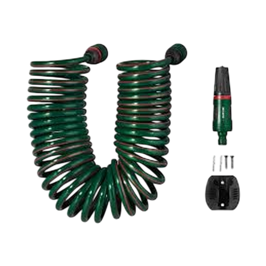 Parkside Spiral Air Hose Set — Coiled Compressor Hose with Quick Couplings