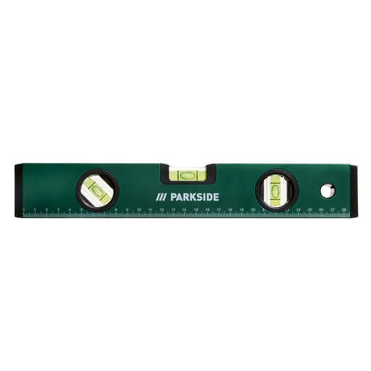PARKSIDE Spirit Level — 300 mm Aluminium Level with 3 Vials for 45°, 90° and 180°