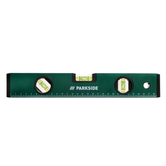 PARKSIDE Spirit Level — 300 mm Aluminium Level with 3 Vials for 45°, 90° and 180°