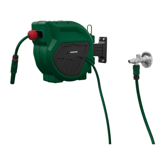 Parkside Garden Hose — Wall-Mounted 20m Auto-Rewind Garden Hose Reel