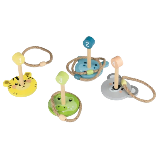 Playtive Animal Toss Game (Tierwurfspiel) — Wooden Ring & Hook Throwing Set