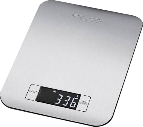 ProfiCook Digital Kitchen Scale — Stainless Steel, Extra Flat, 5000 g in 1 g Steps