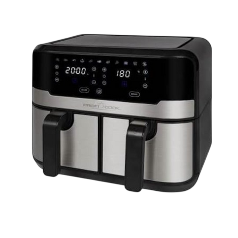 ProfiCook Double Hot Air Fryer — 8 L Dual Basket (2 x 4 L), Family Size