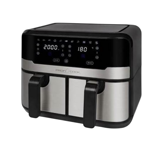 ProfiCook Double Hot Air Fryer — 8 L Dual Basket (2 x 4 L), Family Size