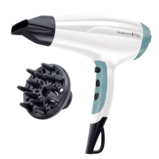 Remington Shine Therapy Dryer — Ionic Hair Dryer with Morrocan Argan Oil, Concentrator & Diffuser