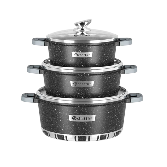 Scheffler — 3-Piece Die-Cast Aluminium Non-Stick Pot Set