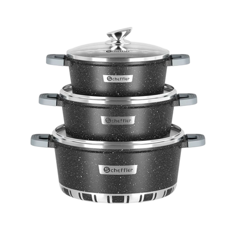 Scheffler — 3-Piece Die-Cast Aluminium Non-Stick Pot Set