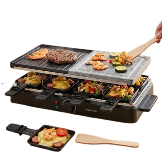 SilverCrest Raclette Grill — 1400 W with Hot Stone & Reversible Grill Plate